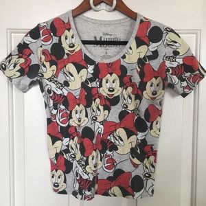 2 Disney Minnie Mouse & Lion King Crop Top Tees